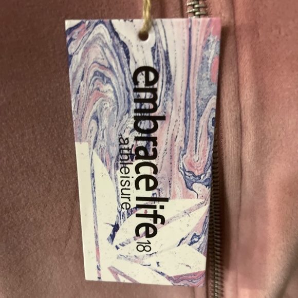 NWT Soft velour Embrace Life hoodie - Picture 6 of 7